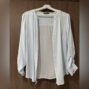 Suzy Shier - Blue Striped Button Up - Size XL